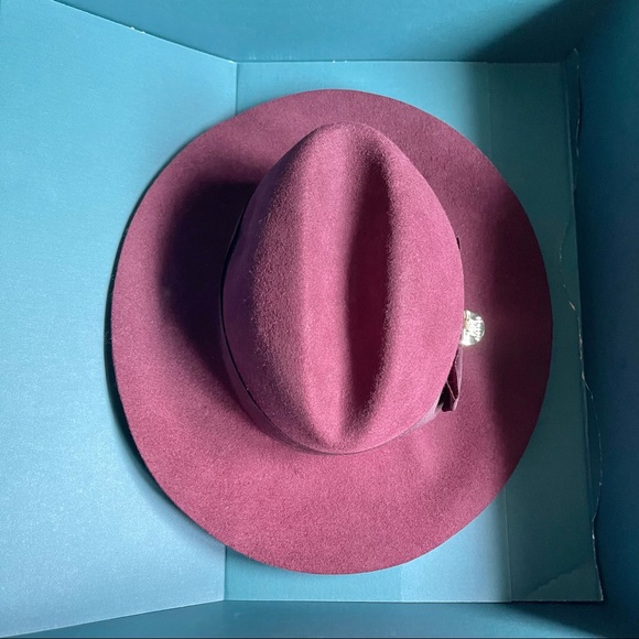 Patrizia Pepe wide brimmed purple felt hat, 100% wool (size small) - Picture 6 of 6